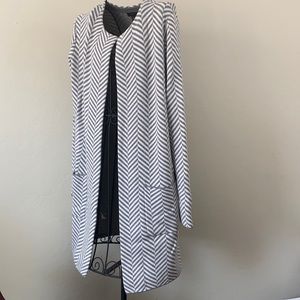White and Grey cardigan coat from Ann Taylor S